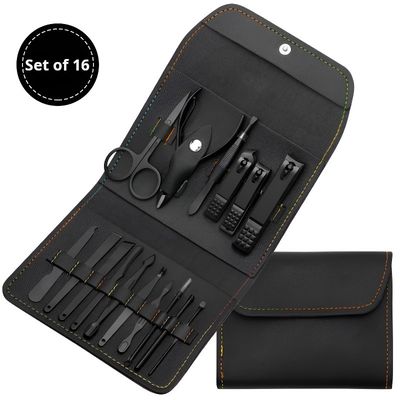 16pc Sleek Manicure Set - Black
