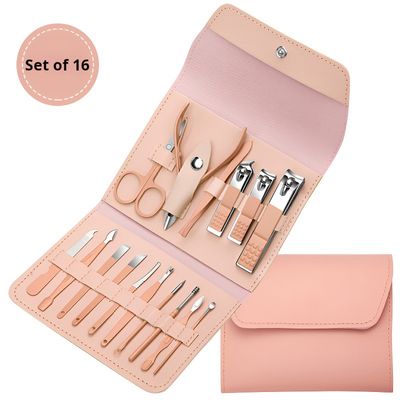 16pc Classic Manicure Set, Colour: Blush