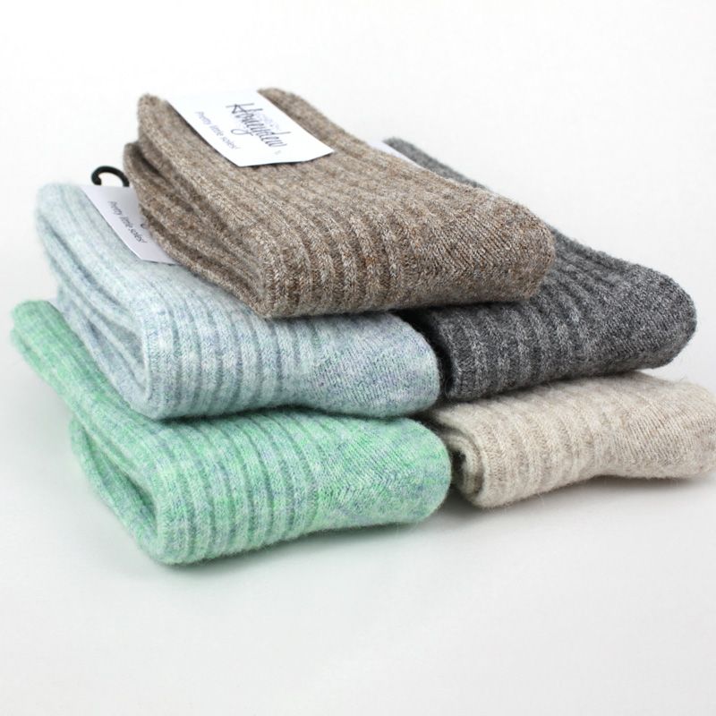 Honeydew Ribbed Wool Snuggle Socks