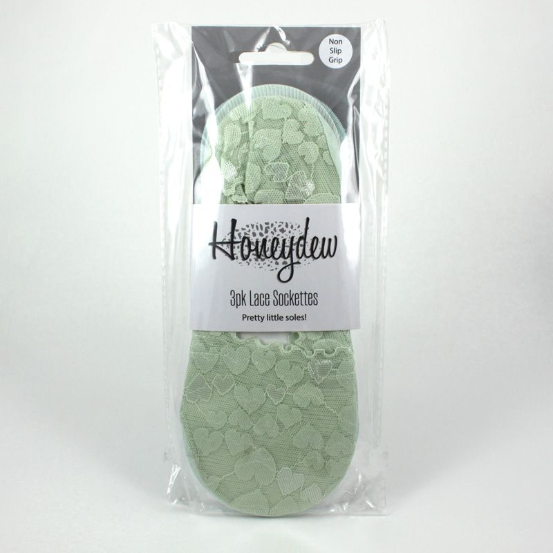 Honeydew Sockette Mix - 3pk Seafoam