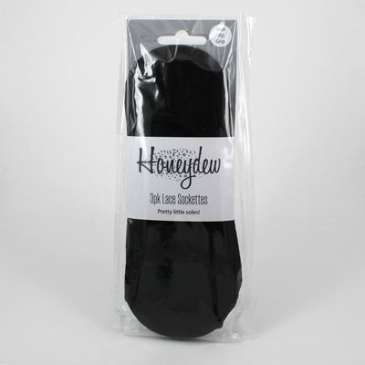 Honeydew Everyday Sockettes - 3pk Black