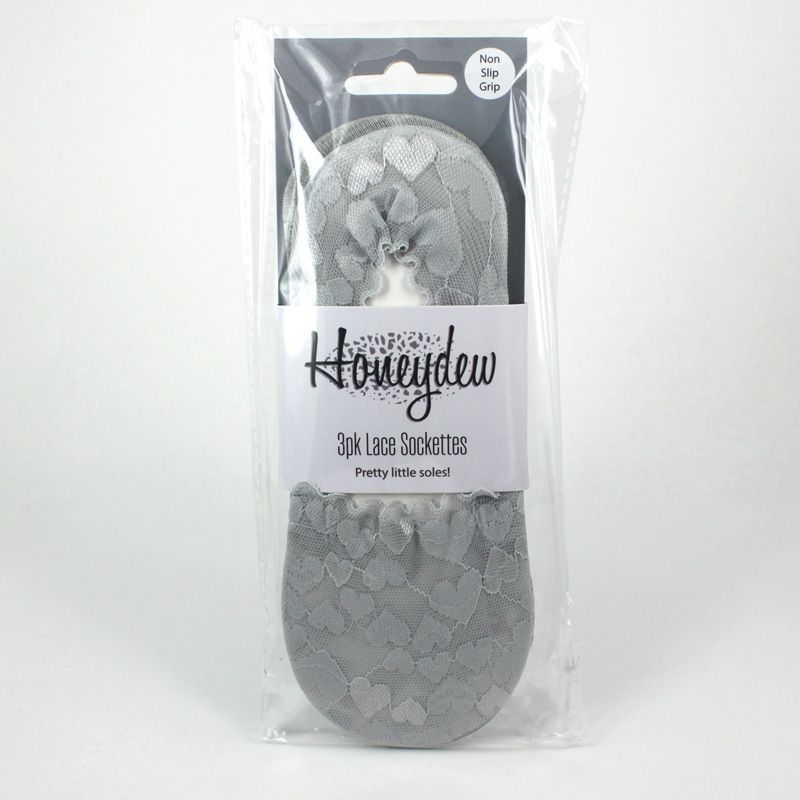 Honeydew Sockette Mix - 3pk Soft Silver