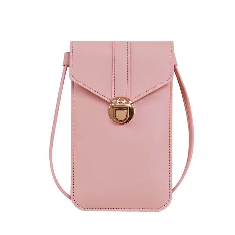 Slim Crossbody Phone Pouch, Colour: Pink