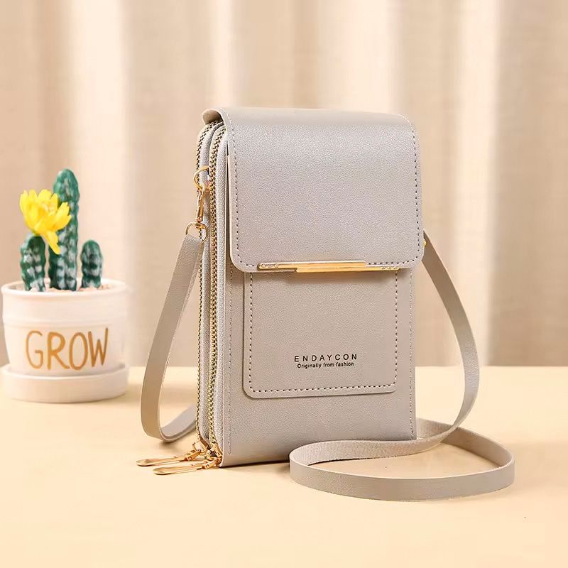Dual Pocket Phone Bag, Colour: Grey