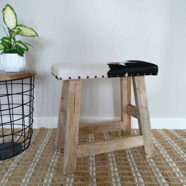 Nathan Stool Hide  - Black