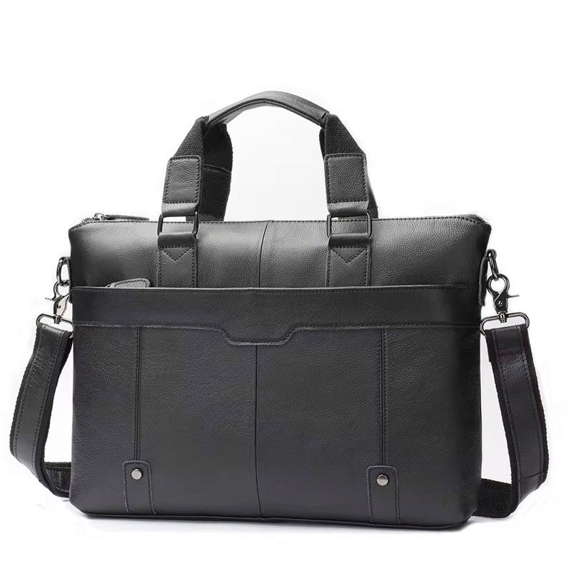 Walnut - Leather Briefcase - Black