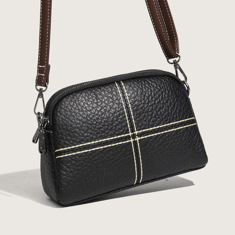 Rose - Leather Crossbody - Black