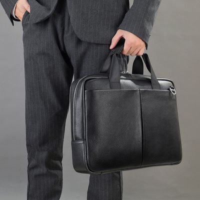Ash - Leather Briefcase - Black