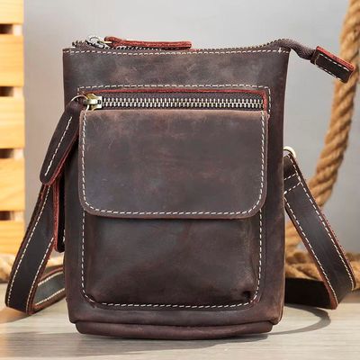Poplar - Crazyhorse Leather Pouch - Dark Coffee