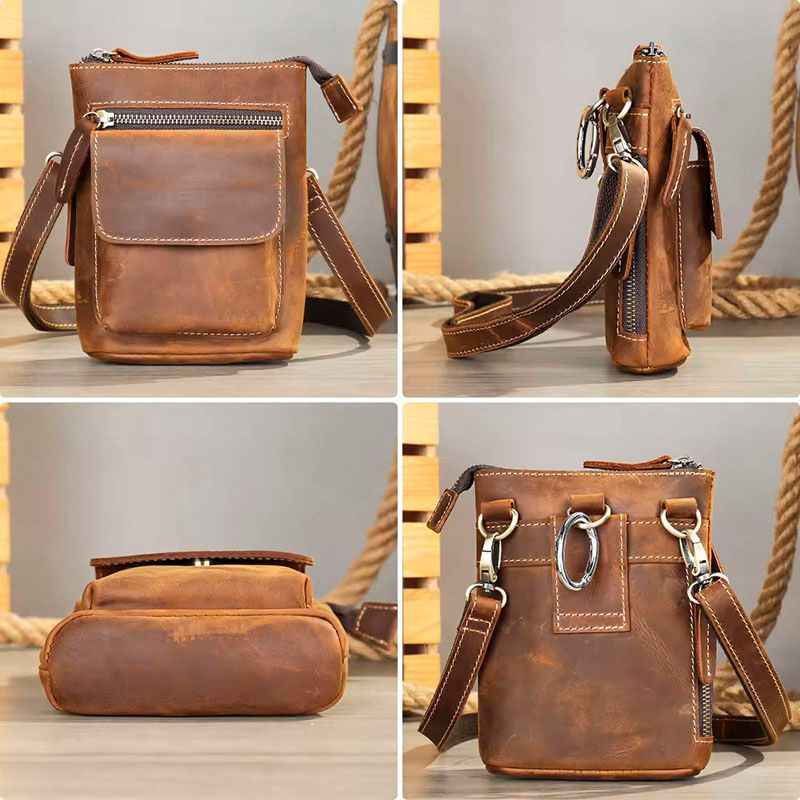 Poplar - Crazyhorse Leather Pouch - Dark Coffee