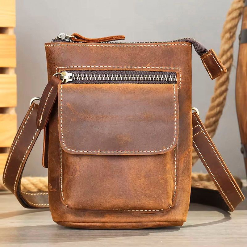 Poplar - Crazyhorse Leather Pouch - Brown