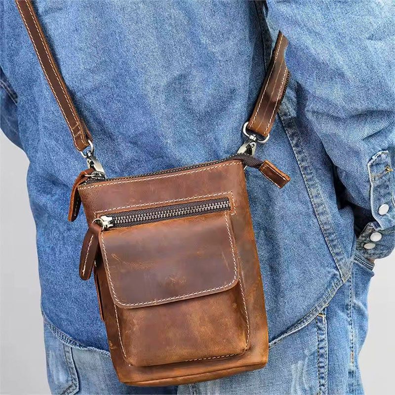 Poplar - Crazyhorse Leather Pouch - Brown