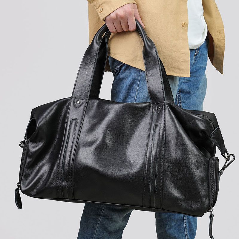 Oak - Leather Duffle - Black