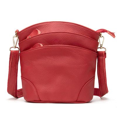 Lily - Leather Handbag - Red
