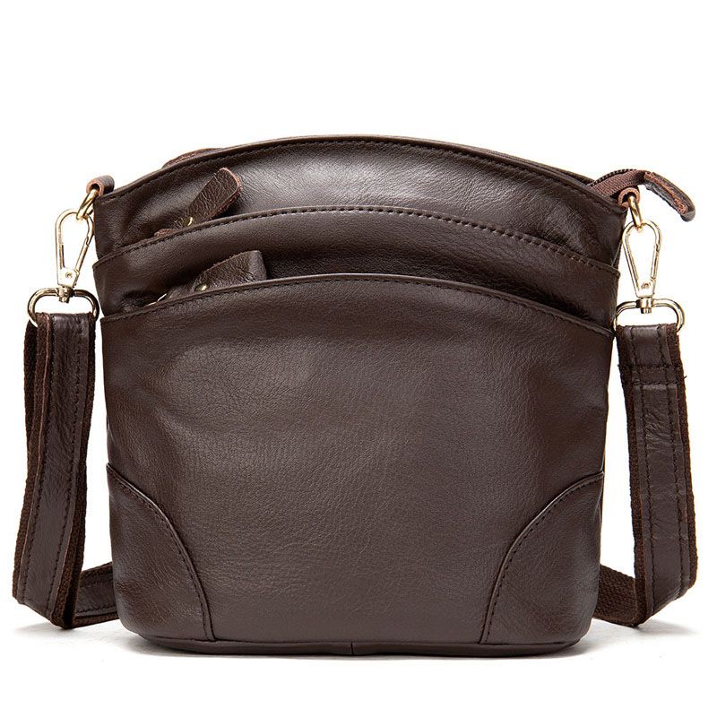 Lily - Leather Handbag - Coffee