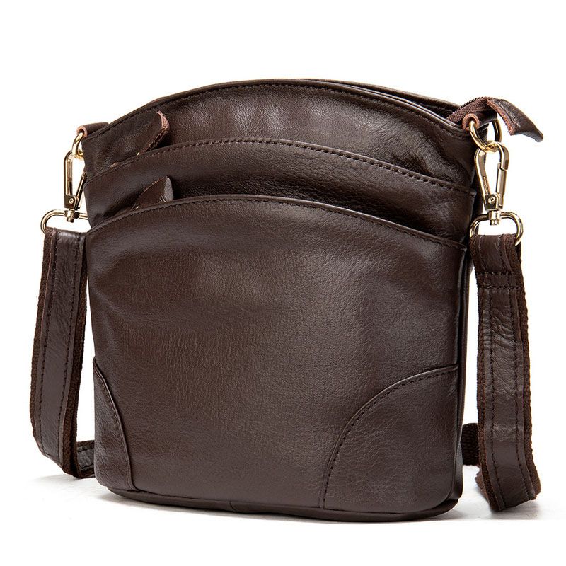 Lily - Leather Handbag - Coffee