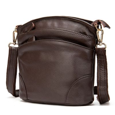 Lily - Leather Handbag - Coffee