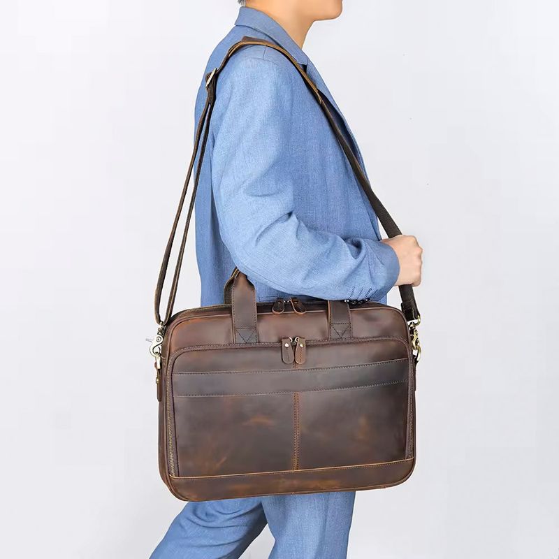 Hornbeam - Crazyhorse Leather Briefcase