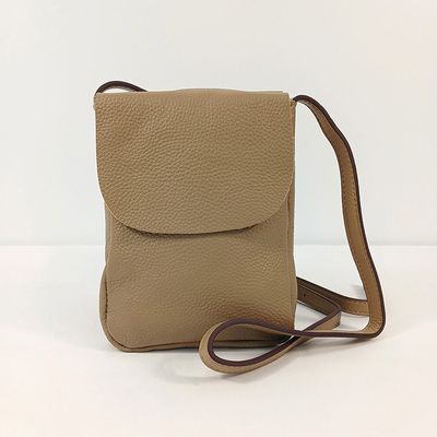 Hibiscus - Leather Crossbody - Taupe