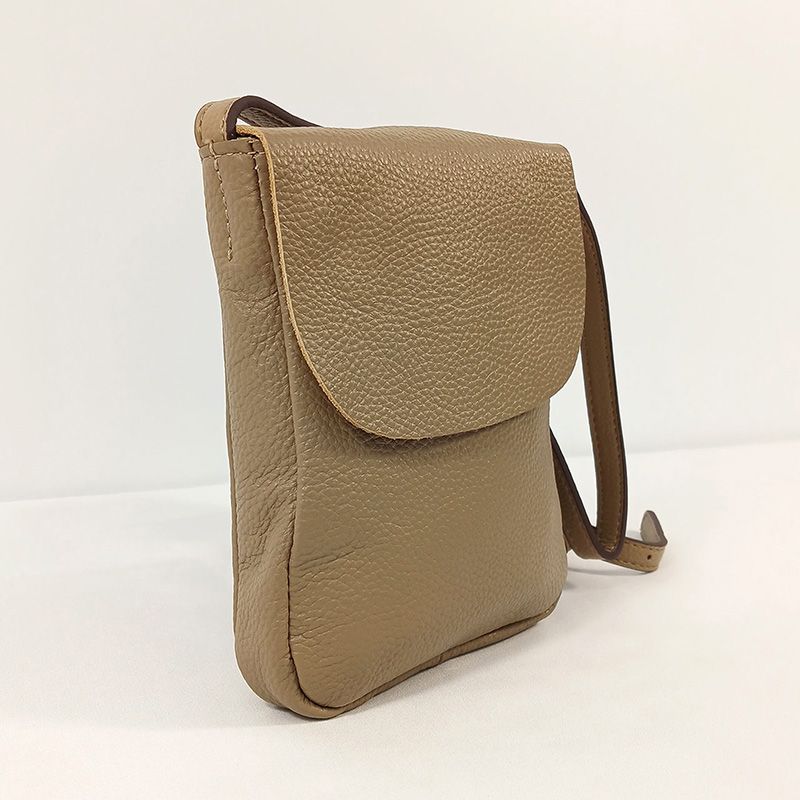 Hibiscus - Leather Crossbody - Taupe