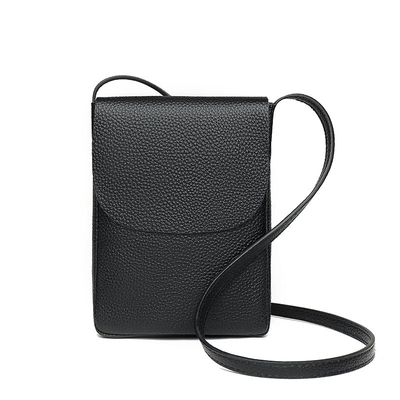 Hibiscus - Leather Crossbody - Black