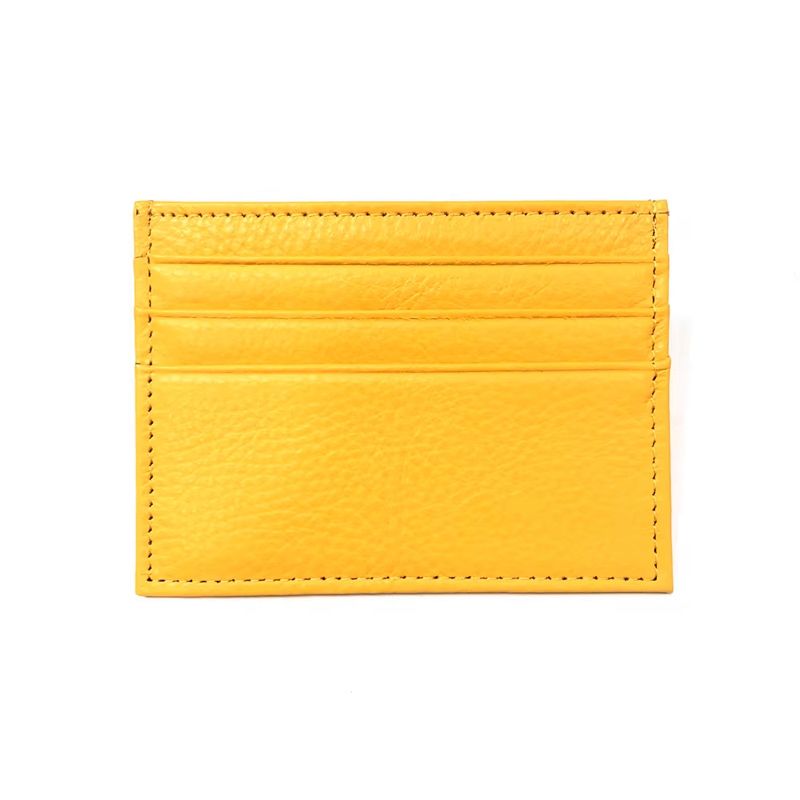 Maple - Leather Card Holder, Colour: Yellow