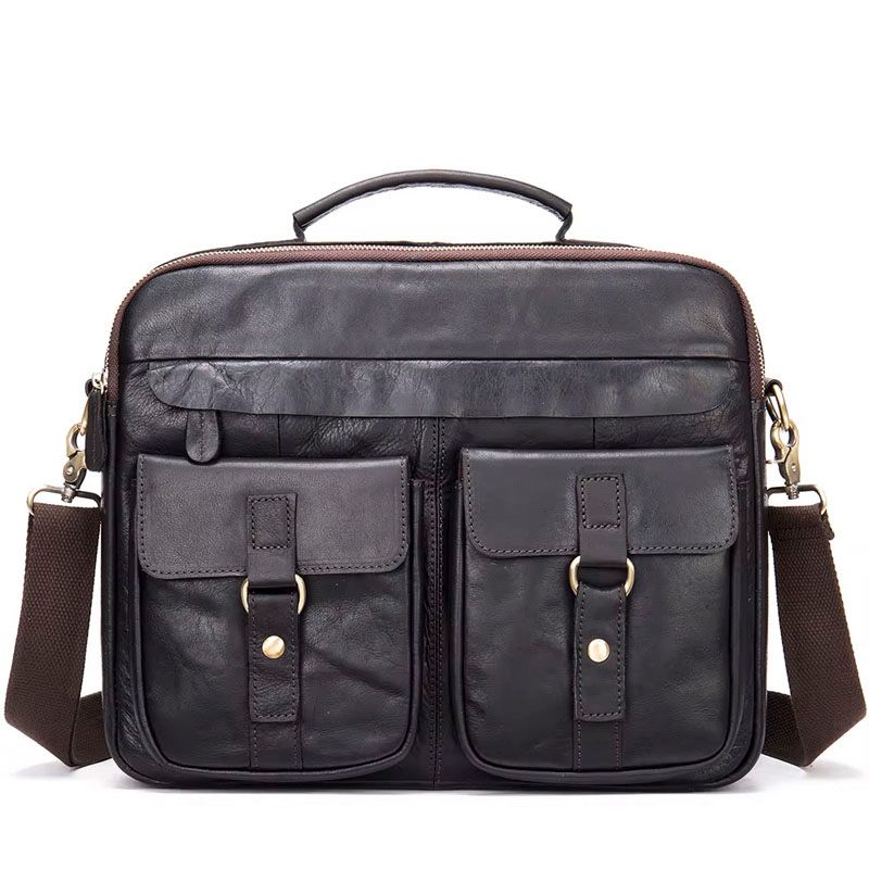 Elm - Leather Briefcase - Black