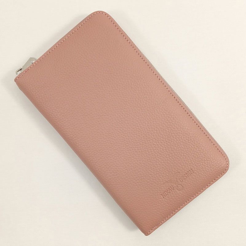 Cherry Blossom - Leather Ziparound Wallet - Pink