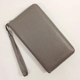 Cherry Blossom - Leather Ziparound Wallet - Grey