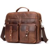 Elm - Leather Briefcase - Red Brown