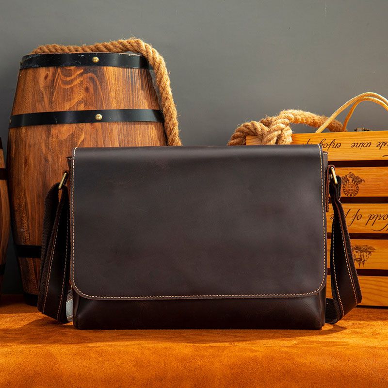 Clematis - Crazyhorse Leather Satchel - Coffee