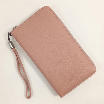 Cherry Blossom - Leather Ziparound Wallet - Pink