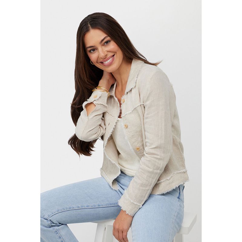 Bella Linen Jacket - Natural