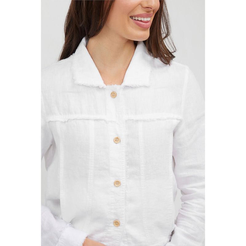 Bella Linen Jacket - White