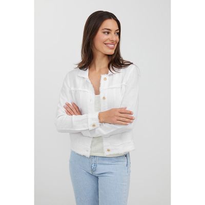 Bella Linen Jacket - White