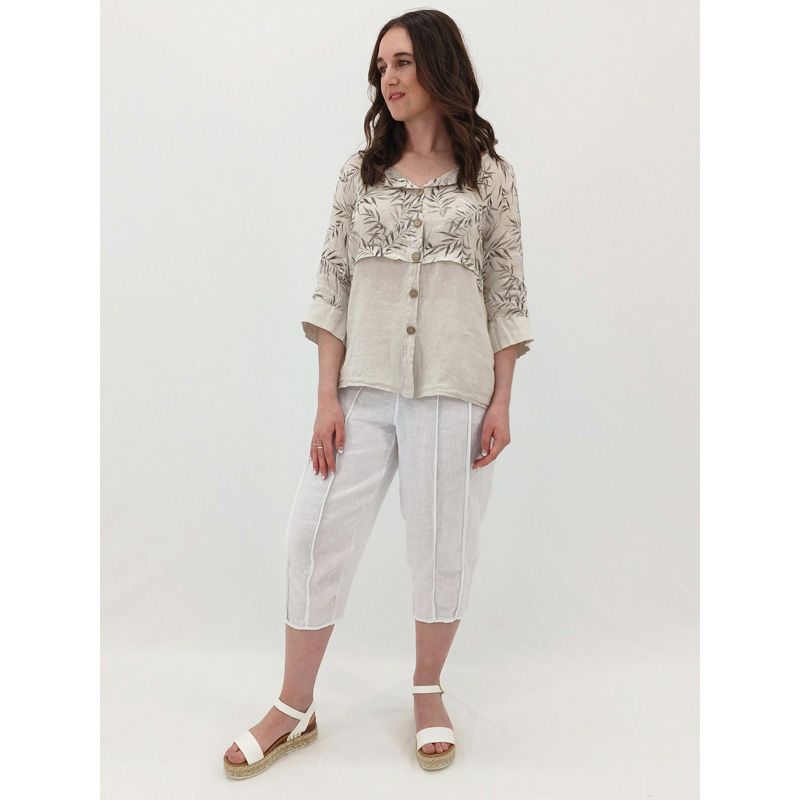 Matilda Shirt - Whispy Leaf, Colour: Natural, Size: S/M