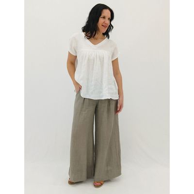 Marina Pleat Linen Pant