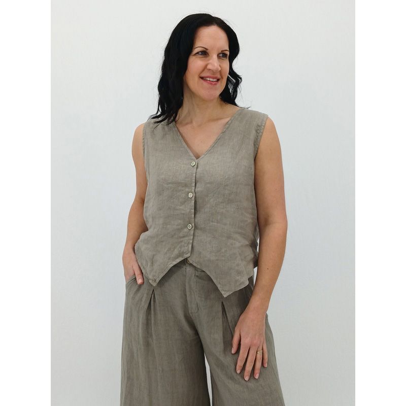 Lorita Linen Waistcoat