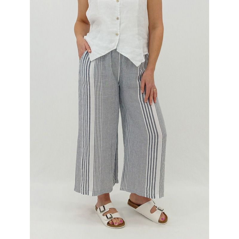 The Nice n Loose Pant - Stripe, Colour: Denim