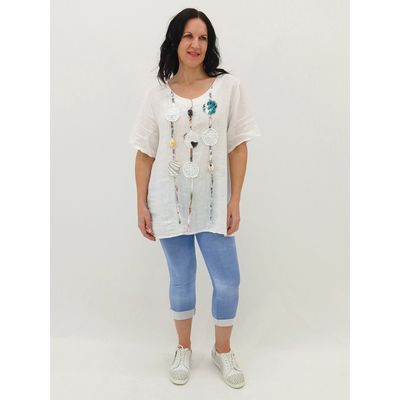 Lilibeth Applique Tee, Colour: White