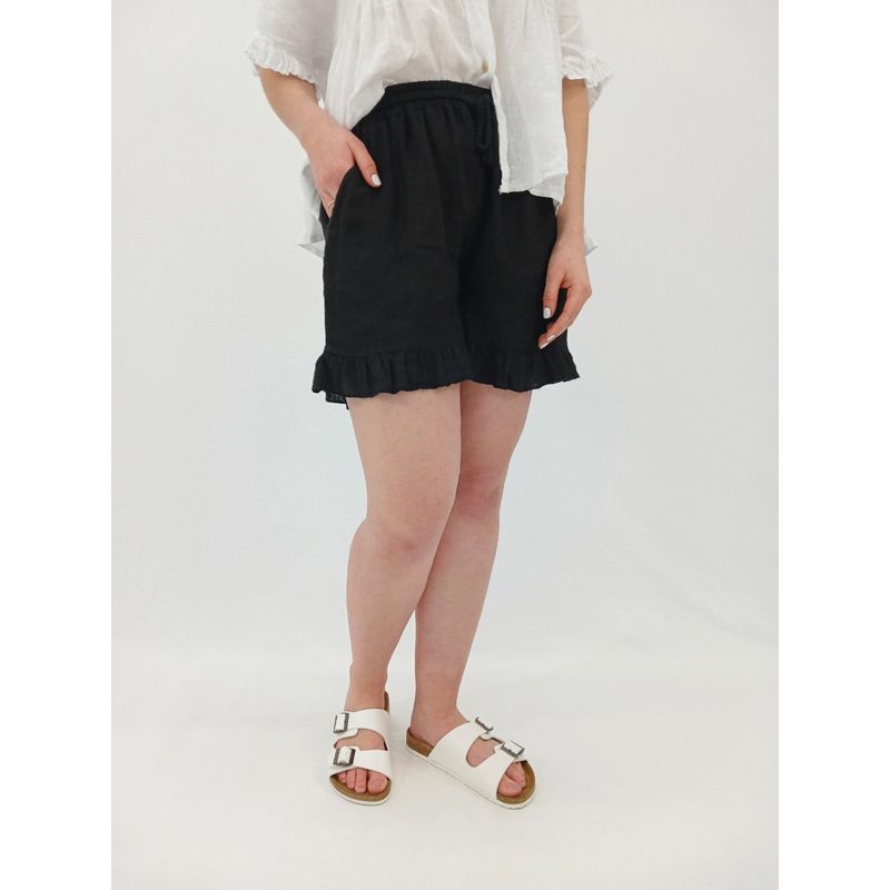 Alessia Ruffle Shorts, Colour: Black