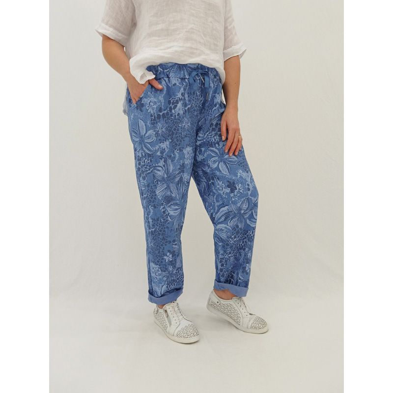 Agnese Stretch Bengaline Pant, Colour: Blue