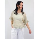 Lola Frill Blouse, Colour: Natural