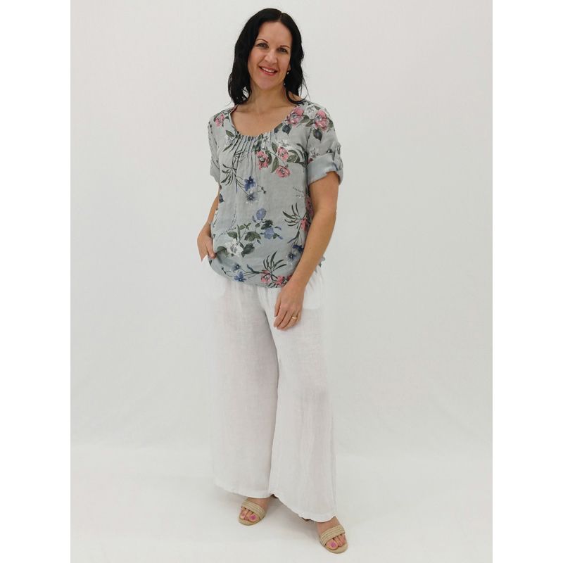 Rolled Sleeve Top Wildflower