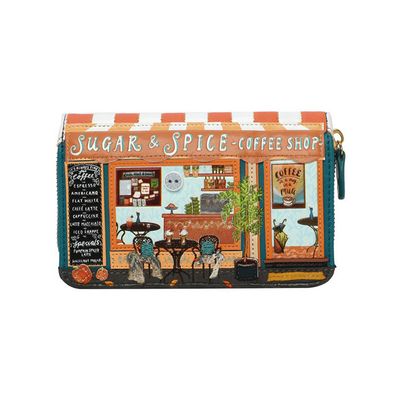 Medium Ziparound Wallet - Sugar&amp;Spice Coffee Shop