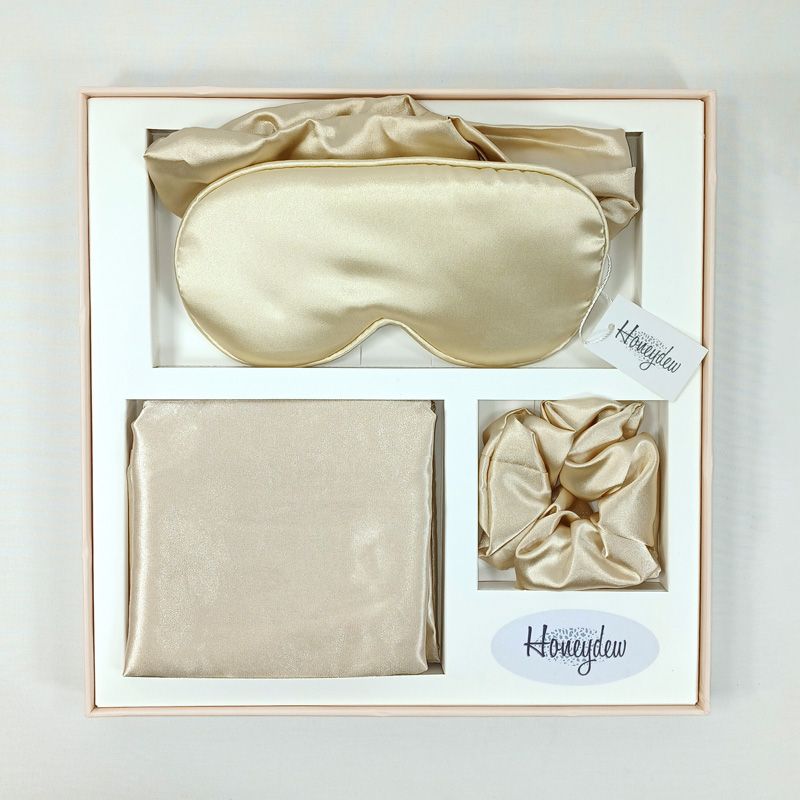 Honeydew Satin Boxed Sleep Set - Champagne