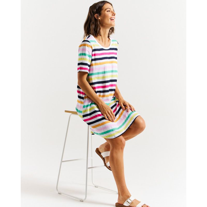 Nyree Dress - Rainbow Stripe