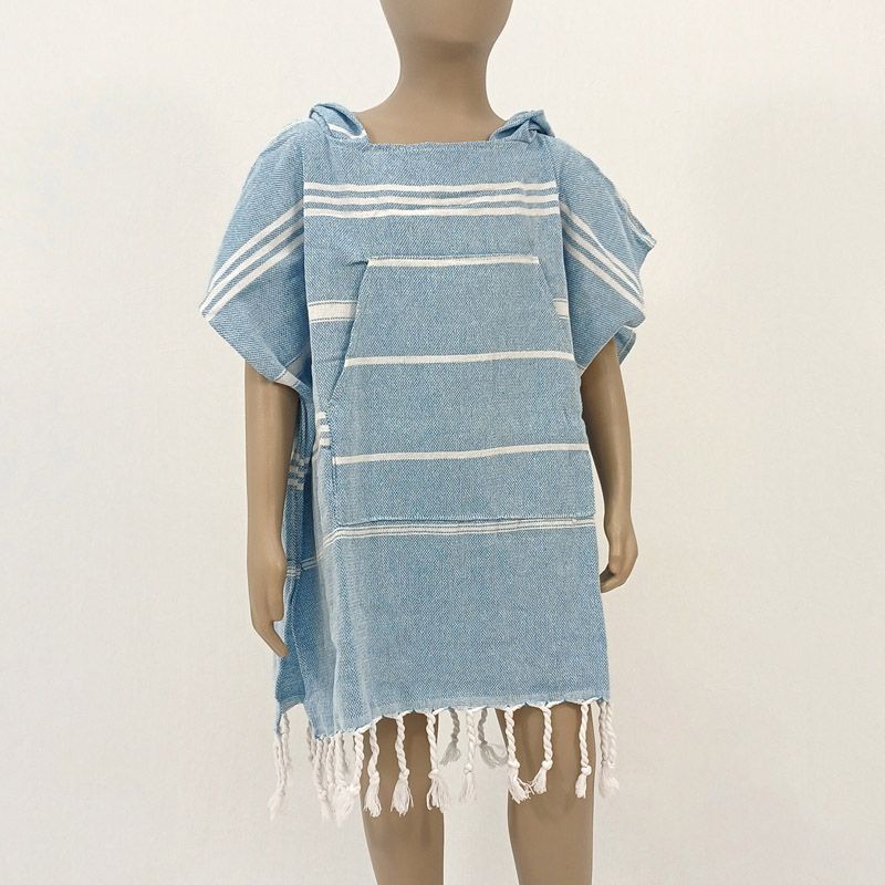 Hooded Cotton Towel - Child - Blue