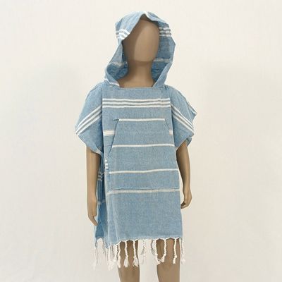 Hooded Cotton Towel - Child - Blue