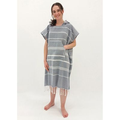 Hooded Cotton Towel - Adult - Navy
